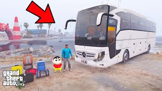 Franklin and Shinchan Going To Road Trip with Luxury Bus Los Santos To Lake in GTA V