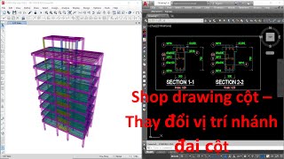 Shop drawing Cột - thay đổi vị trí và số lượng nhánh đai | DBim