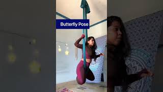 Aerial Yoga Flow At Home (Butterfly Pose And Inverted Butterfly Pose) #aerial #aerialyoga #yoga