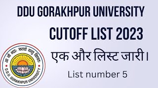 DDU GKP Cutoff List 2023 | ddu merit list no. 5 #ddu