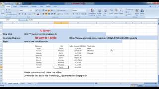 Sumif Formula Excel Online Tutorial Hindi