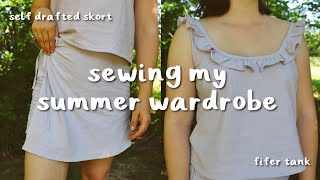 Sewing My Summer Wardrobe Ep 2 | self drafted skort and Fifer tank