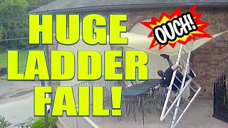 Guy Falls Off Ladder Fail!