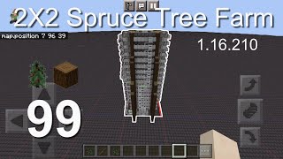 Minecraft Bedrock Tutorials(99) - How to build a 2X2 Spruce Tree Farm (1.16.210)