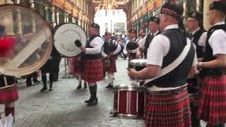 Bagpipers in Leadenhall Market, London