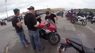 DoItWithDan signs a Motorcycle -Texas MotoVlogger Meetup 2015