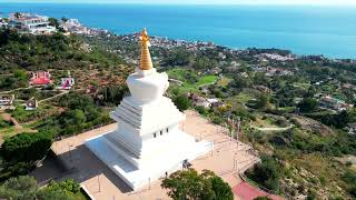 🇪🇦 4K drone view. The Stupa of Benalmadena, Spain - the largest Buddhist temple in Europe.