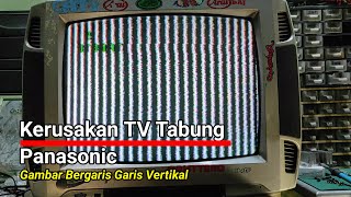 tv panasonic gambar bergaris garis