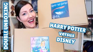 Double Unboxing MAGICAL SUITCASE: Harry Potter versus Disney