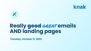 Really great emails AND landing pages.