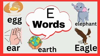 Letter E|Words that START WITH letter E| learn Alphabet| Trace the letter in the Alphabets|phonics