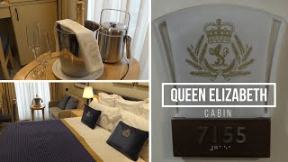 Cunard Queen Elizabeth (refitted) - Deck 7 - Balcony Cabin 7155 (4K)