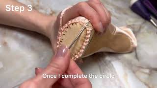 Pointe shoes darning video tutorial.