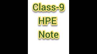 Class-9|| HPE||Lesson-1||Note||Full exercise 💚💚