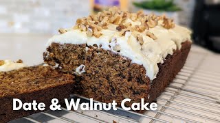 Date & Walnut Cake with Cream Cheese Frosting Recipe