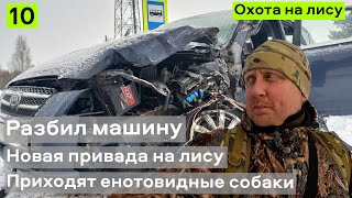 Разбил машину. Новая привада на лису. Конкретный закорм. Приходят енотовидные собаки.