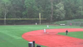 Trendon Craig '18 hits a double versus St. John's on April 28