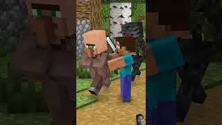 MINECRAFT ON 1000 PING When Wither Skeleton Attack Villagers -  Minecraft Animation