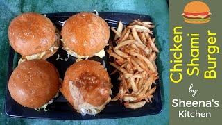 My kids favorite Chicken Shami Burger // Easy to make //  Recipe By Sheena's kitchen