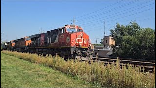 8/26/2024 Clarendon Hills/Downers Grove IL Railfanning Ft CN 3878 and Rush hour