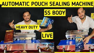 पाउच पैकिंग मशीन ऑटोमैटिक | POUCH PACKING MACHINE AGARBATTI  | BAND SEALING MACHINE SS BODY