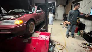 Honda CRX D16A6 dyno pull