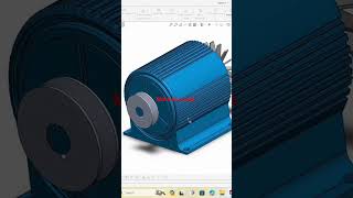 motor with pulley in 3d mechanical #mechanicalengineering #designprocess