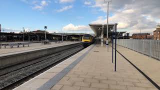 East Midlands trains power 43484 & 43467 depart derby bound  London. St Pancras