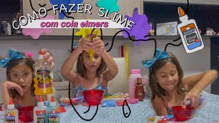 COMO FAZER SLIME COM COLA ELMERS | usando cola gringa de glitter e ensinando