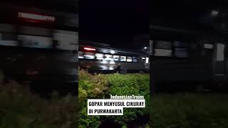 Penyusulan Kereta Ekonomi oleh Kereta Eksekutif di Purwakarta #kereta #keretaapi #indonesia #masinis