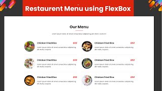 Create an Awesome Restaurant Menu | Pure CSS & FlexBox 2023