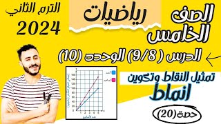 ‪رياضيات خامسة ابتدائي تمثيل النقاط وتكوين انماط رسوم بيانية لمسائل حياتية الدرس 8-9 الوحدة 10