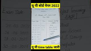 up board exam 2022 kab hoga | up board exam 2022 | Up board exam 2022 timetable class 12 #shorts