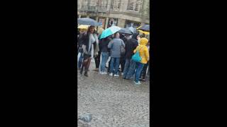 #Memories from #Amsterdam.  Rainy day with Dragoș in DAM, 2019 November 03  by #Marilena Dumitriu