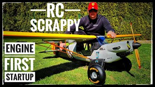 RC SCRAPPY Airplane  GAS Engine First Startup and Breaking In, Motor NGH GT35 35cc, 3D printed plane