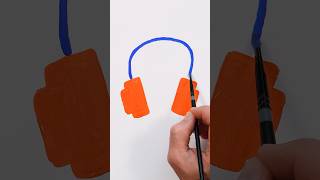 Headphones Acrylic Painting for Kids  #shorts #painting #art #shortsvideo