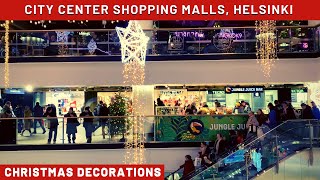 City Center Shopping Malls! Christmas Decorations! Helsinki 🇫🇮