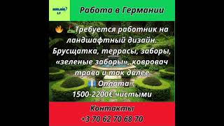 Работа в Европе. Работа в Германии. Ландшафтный дизайн