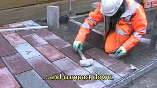 Laying paving on TuffGrit permeable bedding mortar