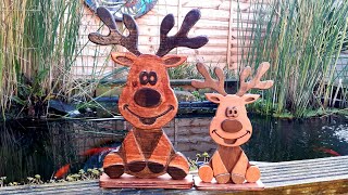 Reindeers Rolo and Rita made from recycled pine/plywood..router/scroll saw projects..