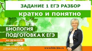 Задание № 1 ЕГЭ биология 2018. Разбор заданий в новом формате с Денисенко Людмилой.