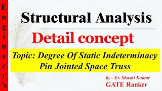 Degree of static indeterminacy for space truss lec-2 | structural analysis