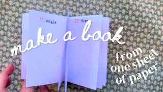 How to make a book from one sheet of paper - no glue!