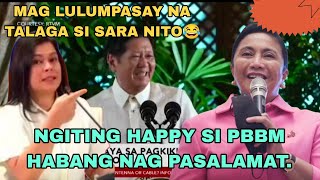 IYAK SI SARA 😂 PBBM NAKA SMILE HABANG NAG PAPA SALAMAT SA GINAWA NI CHIZ ESCODERO.