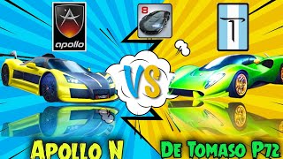 asphalt 8 airborne gameplay || Asphalt 8 super car || De Tomaso P72 vs Apollo N