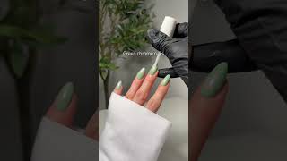 Green chrome nail inspo #trending #nails #nailinspo #nailtrends #greennails #chromenails #asmr