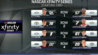 STARTING LINEUP FOR THE 2024 HYVEE PERKS 250 NASCAR XFINITY SERIES RACE AT IOWA