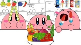 Kirby Animation - Eating Vegetables, Ice Cream, Tanghulu Asmr Mukbang Complete Edition