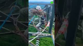 Rescuing a Bird's Nest from Power Lines