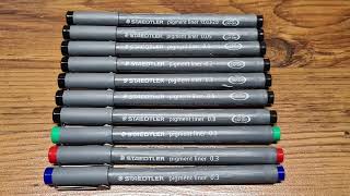 Staedtler schwarze pigment liner in unterschiedlichen Linienbreiten, Ein hochwertiges Set zum Skizzi